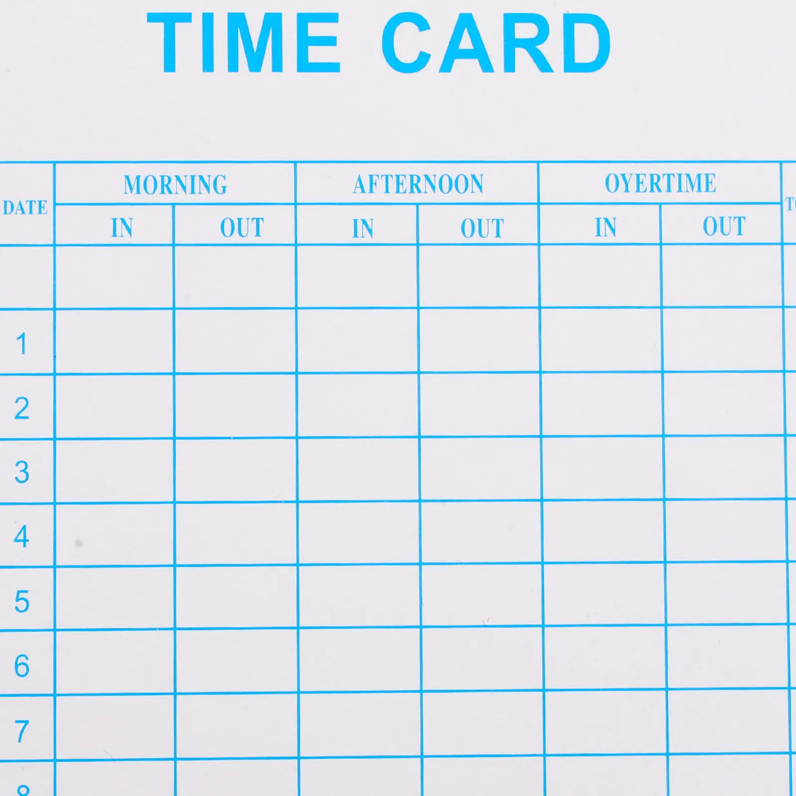 

100Pcs High-Grade Paper Time Cards Sheets Office Attendance Cards for Employees Weekly Monthly Tracking Clear Print No Trace