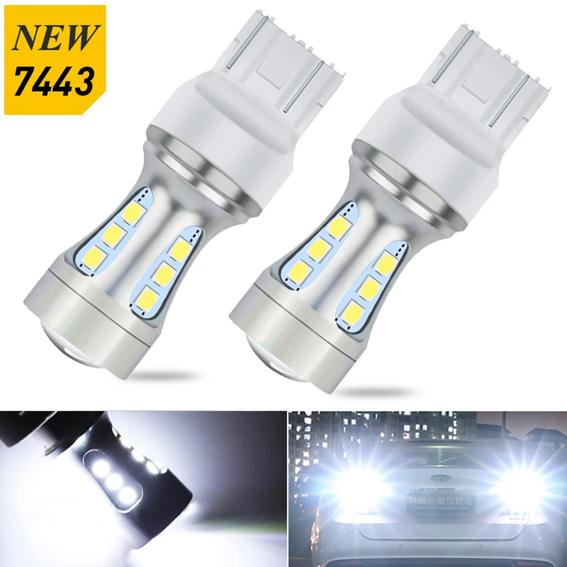 

2pcs T20 W21/5W 7443 580 WY21W Led Brake Light Tail Reverse Backup Bulb Moto Stop Turn Signal Lamp Car Daytime Running Light 12V