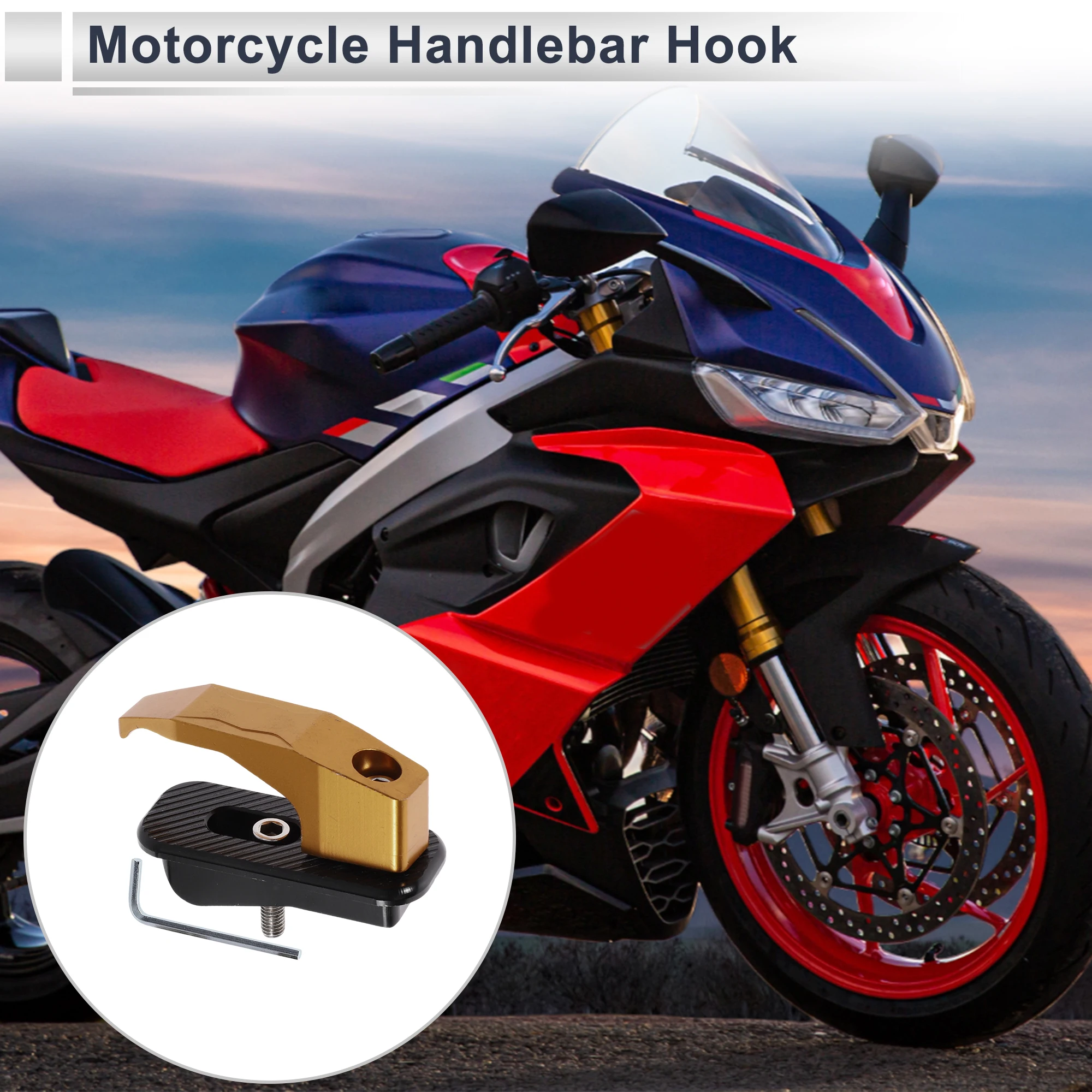 

Motoforti Прямоугольный подвесной крючок для мотоцикла из алюминиевого сплава, 1 комплект, земляной желтый