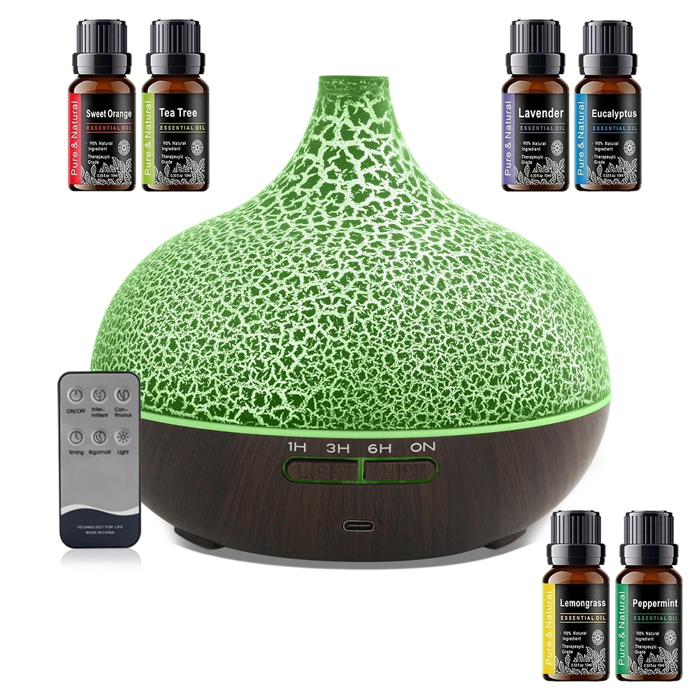 

Ideal Gift Aromatherapy Diffuser for Home 550ml Ultrasonic Multi Functions Humidifier - 7 Colors LED, Auto Shut-off & Remote