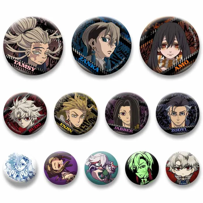 Anime Manga G-Gachiakuta Can Badge Peripheral Riyo Reaper Enjin Lapel Pins Cartoon Round Brooch Bag Shoes Jewelry Souvenir Gifts