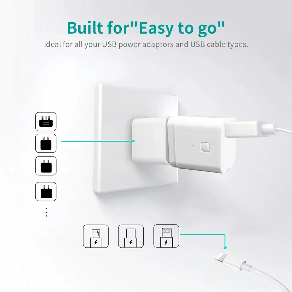 Tuya WiFi Micro USB Adaptor 5V WiFi USB Power Adaptor Smart Timing Charge Plug Works with Alexa Google Assistant Smart Life