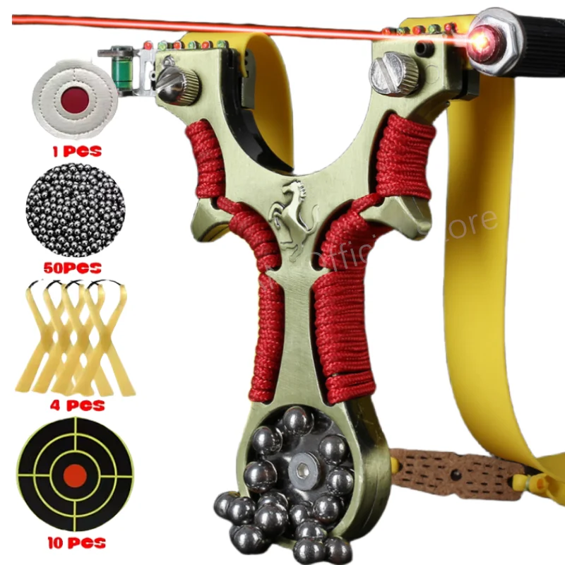 

Высокоточная рогатка из лазерного сплава, металлический плоский резиновый ремешок, рогатка, уличные аксессуары для стрельбы быстрого давления