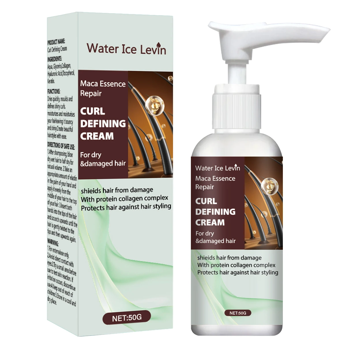 كريم تحديد تجعيد ماكا إيسنس مع تركيبة الكيراتين والكولاجين سريعة الجفاف للحماية من تجعيد الشعر اللامع والتجعد #6