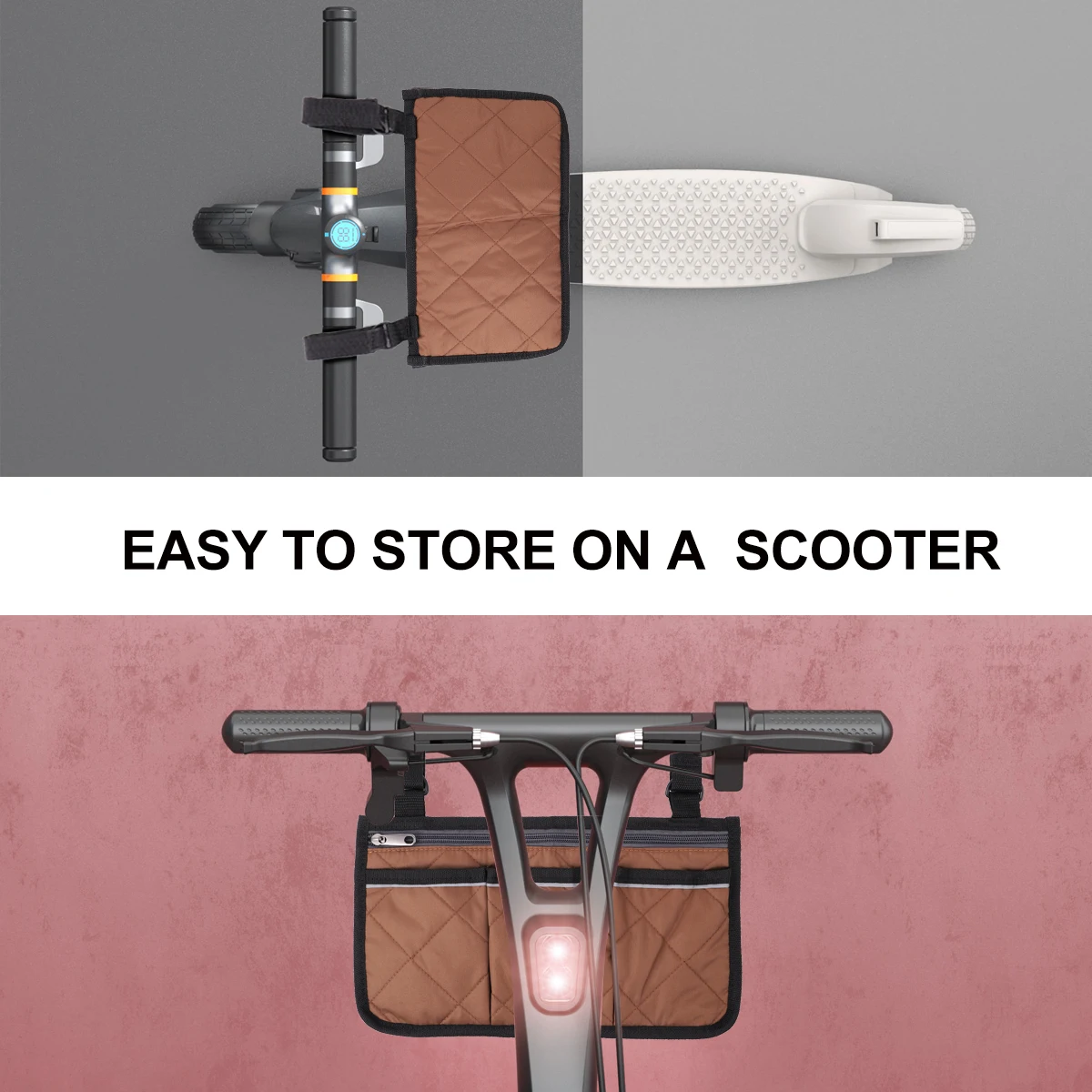 

Coffee Wheelchair Storage Pouch Multi-Compartments Accessories Organizer for Small Items Easy Install Remove Side Storage Bag