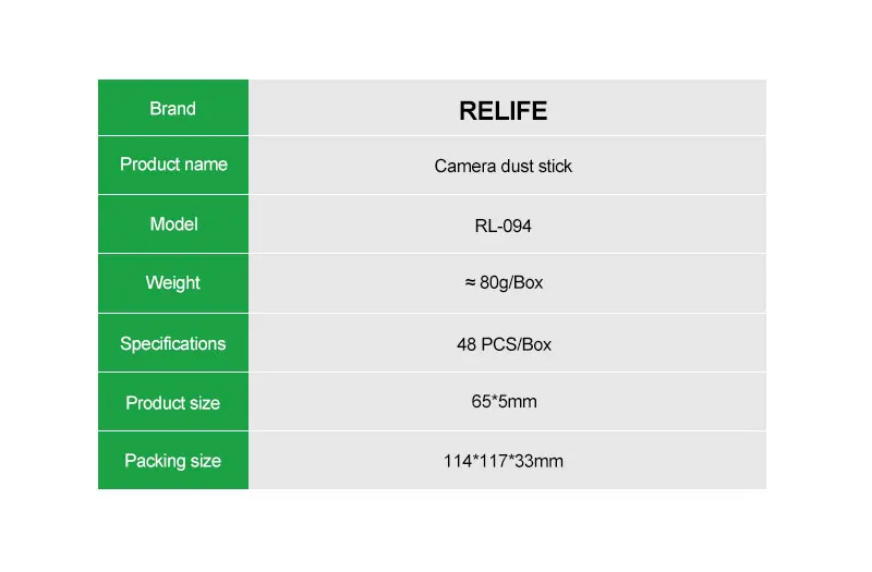 RELIFE RL-094 48PCS Camera Lens Cleaner Stick Synthetic Resin Gel Stick for IP Android Camera Lens Dust No Damage The Chip