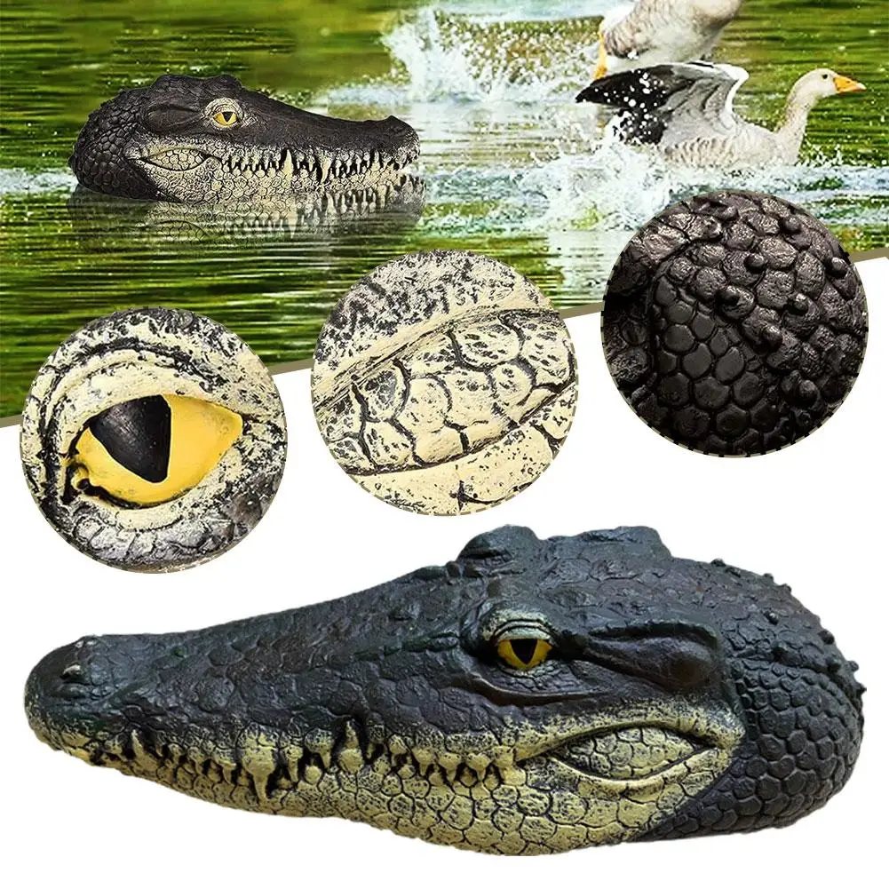 

Floating Crocodile Head Water Decoy Garden Pond Art Outdoor Garden Creative Decor Statue Pool Decor Resin Statues Simulatio A8U1