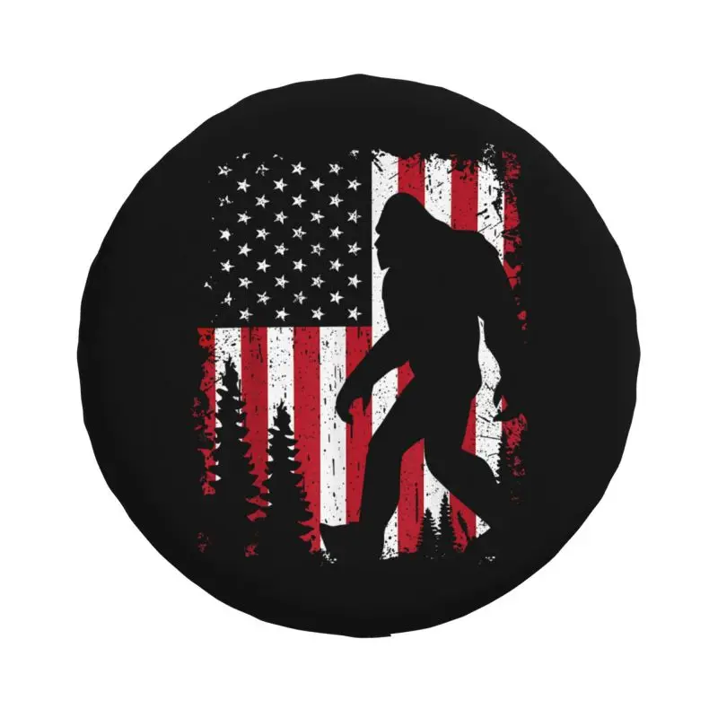 American USA Flag Bigfoot Spare Wheel Tire Cover for Toyota RAV4 Prado Jeep RV SUV Camper Vehicle Accessories 14