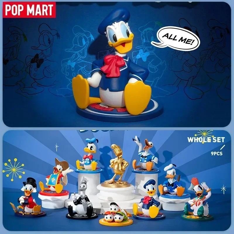 

POPMART Disney Donald Duck, серия 90-летия, слепая коробка-Таинственная настольная аниме-фигурка, милая кукла, сумка-загадай, игрушка