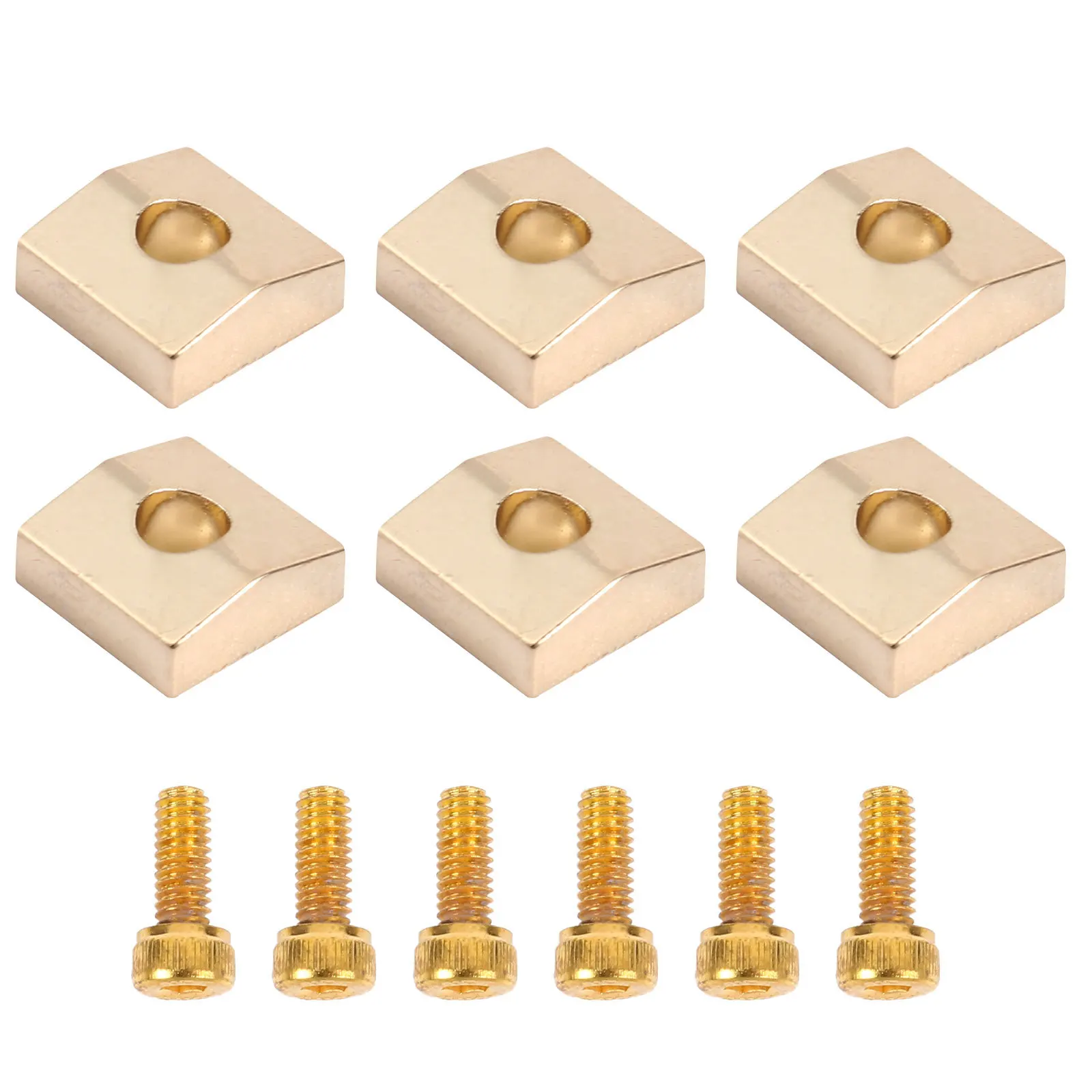 

2Sets Sturdy Guitar Accessories Locking Nut Blocks with Screws for Double Rocker Guitars Guitar Locking Nut Clamps
