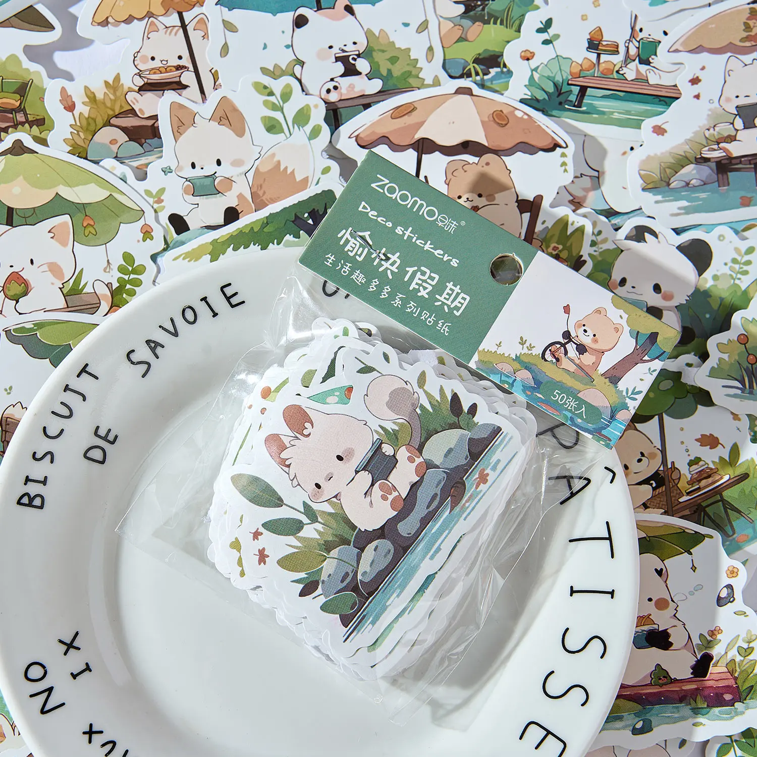 

50 шт., кавайные милые мультяшные животные, клейкая наклейка, сделай сам, дневник, альбом, ручная работа, эстетические принадлежности, канцелярские наклейки