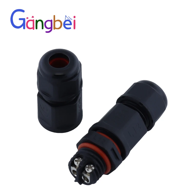 L12 Waterproof Connector 15A 2Pin Connector Electrical Screw Power Cable Connector for Outdoor Led Light IP68