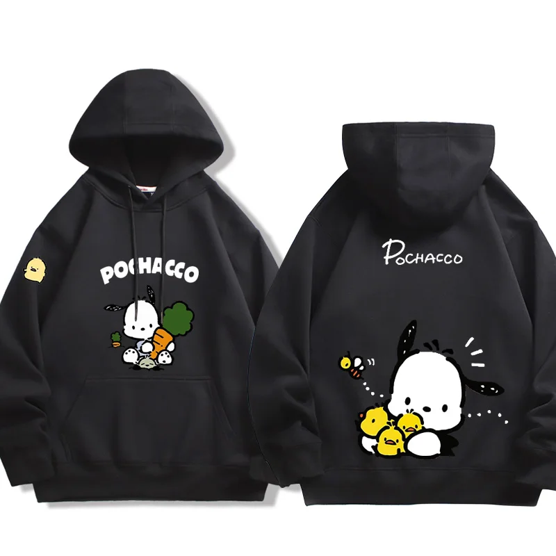 Leuke en schattige Sanrio Pochacco bedrukte paar trui met capuchon tiener hoodie 2025, nieuwe herfst/winter sport top losse veelzijdige jas