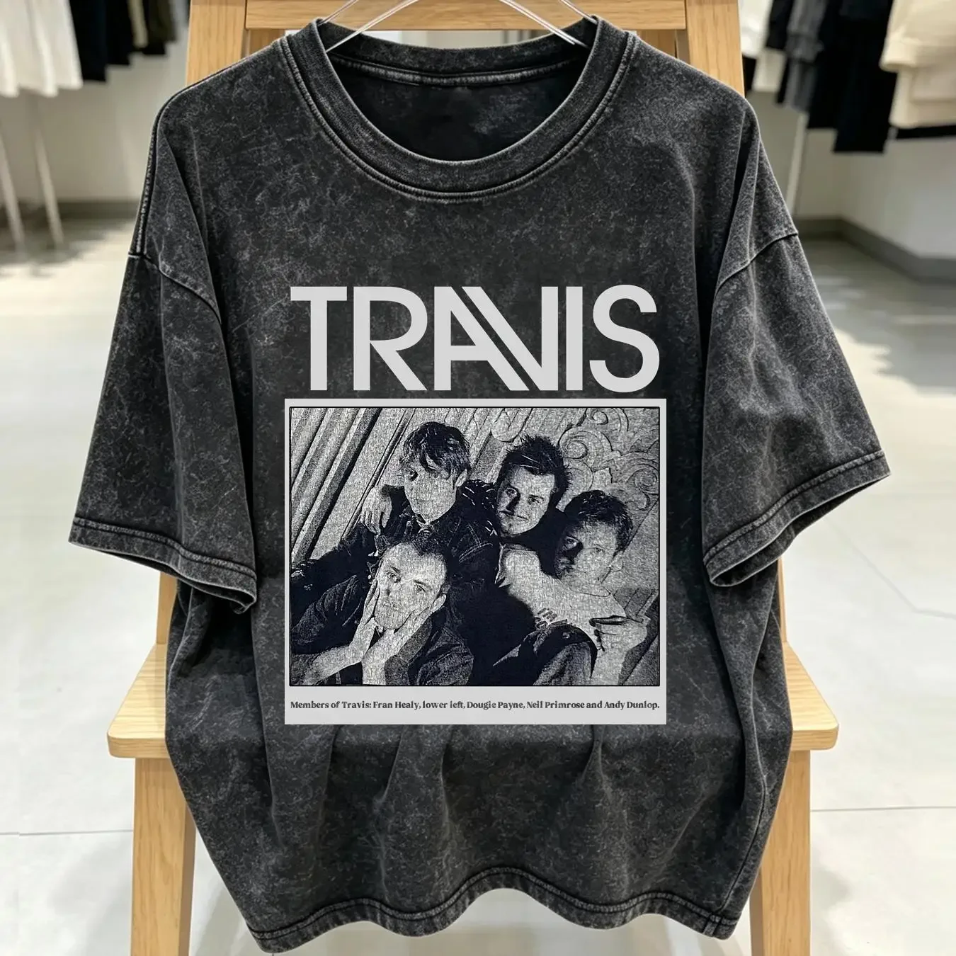 washed T Shirt VINTAGE TRAVIS britpop band promo rare tee long or short sleeves vintage Washed designer clothes Comfortable