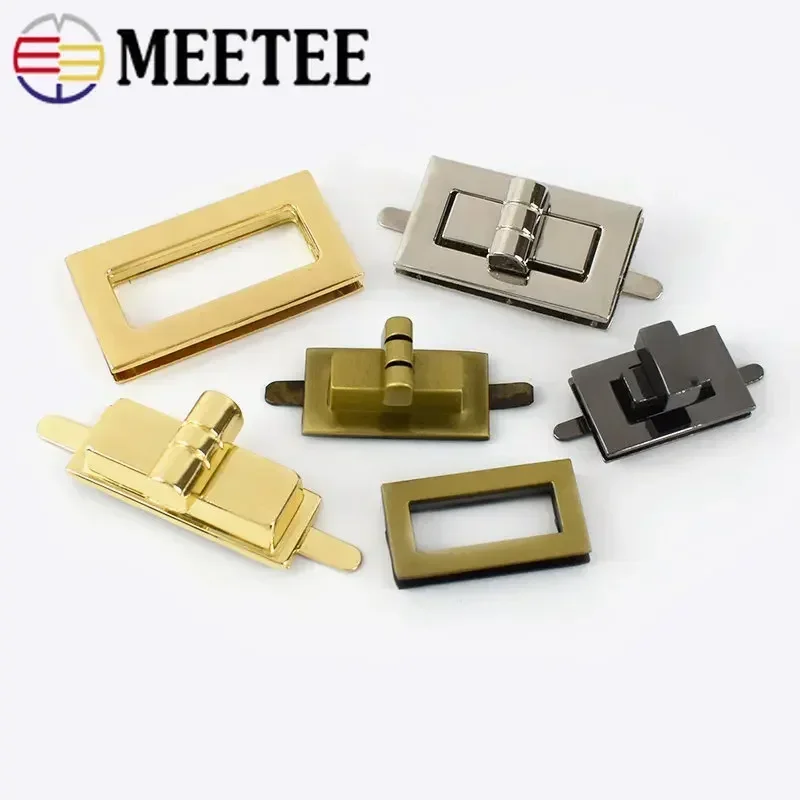 2/5Sets Metal Twist Turn Lock Buckle Purse Snap Clasps Closure Hasp Buckles Belt Hook Crafts Locks Clasp Accessories for Handbag