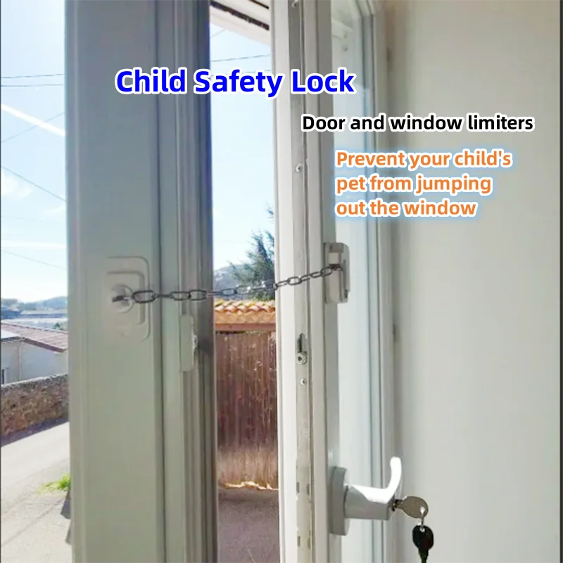 Kinder Veiligheidsslot Baby Home Window Lock Sterke Fixatie Kast Koelkast Deurslot Rvs Kabel Bescherming Kinderen