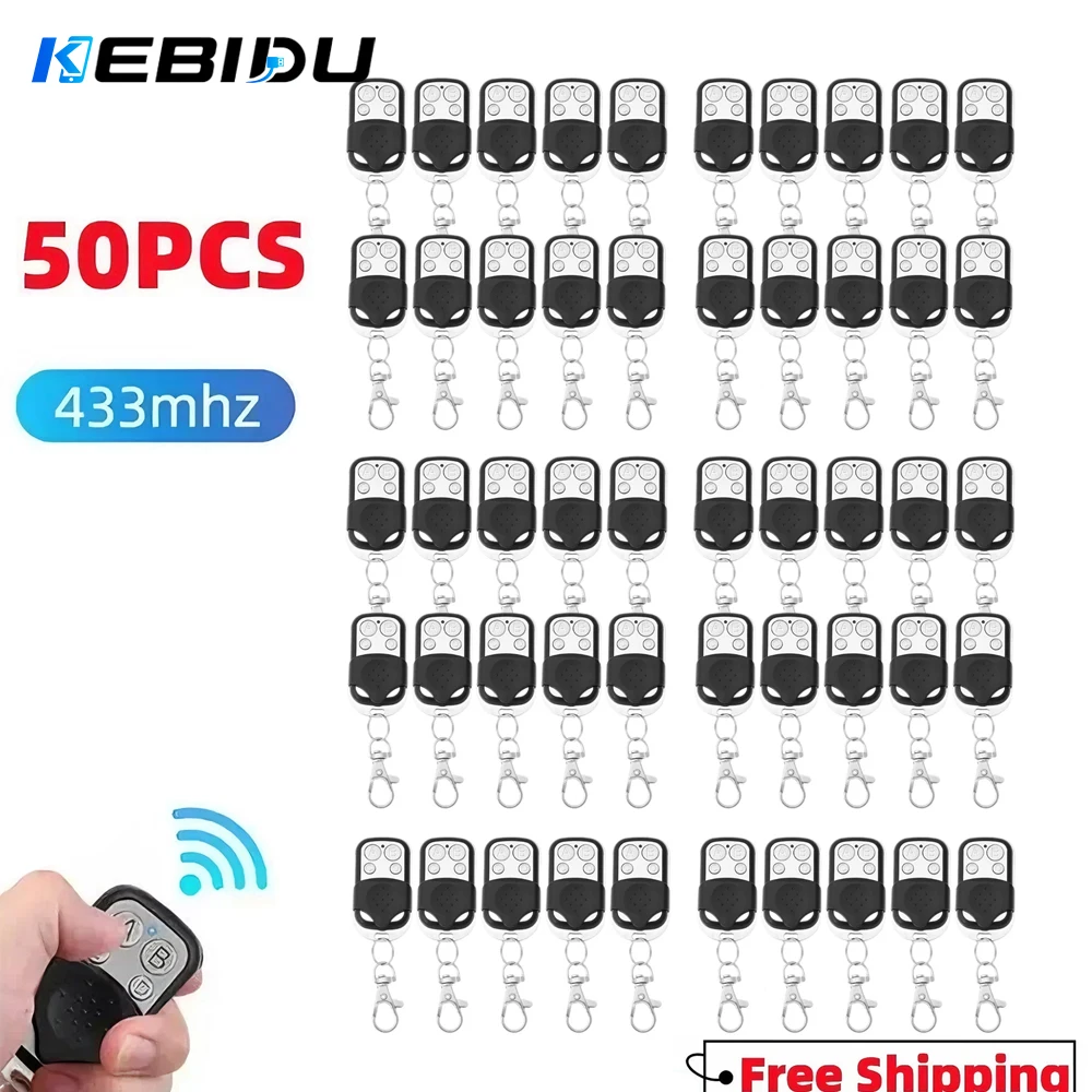 KEBIDU 50PCS Universal Cloning Duplicator Key Remote Control 433MHZ 433.92MHZ Clone Fixed Learning Rolling Code For Garage Door