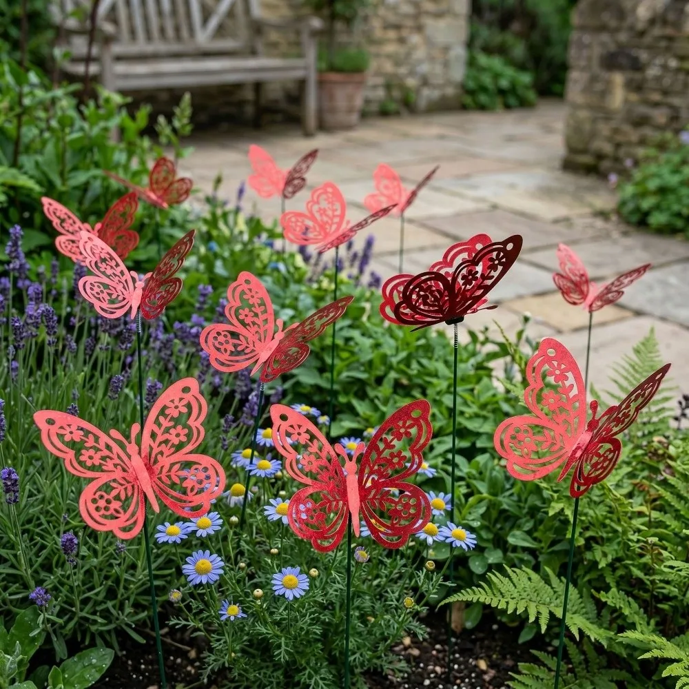 Colorful Butterfly Stakes Plant Plug Dreamlike Simulation Butterfly Ornaments Lifelike Multi-purpose