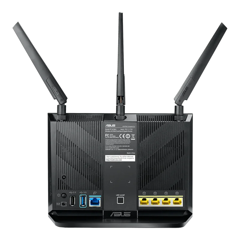 ASUS RT-AC86U AC2900 TOP 5 Wi-Fi Router 802.11AC MU-MIMO Dual-Band 2.4 GHz/5 GHz 1600Mbps 4 Port Gigabit WiFi 5