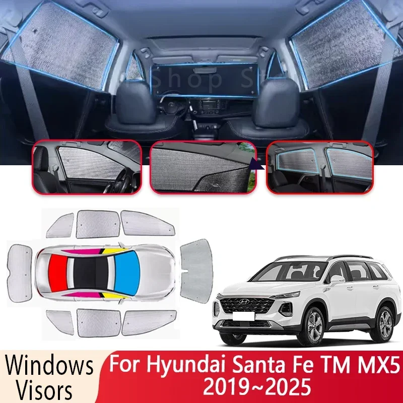 

Солнцезащитный козырек для Hyundai Santa Fe TM MX5 2019 ~ 2025 2020 2021, автомобильный козырек для лобового стекла, теплоизоляционные детали, солнцезащитный козырек