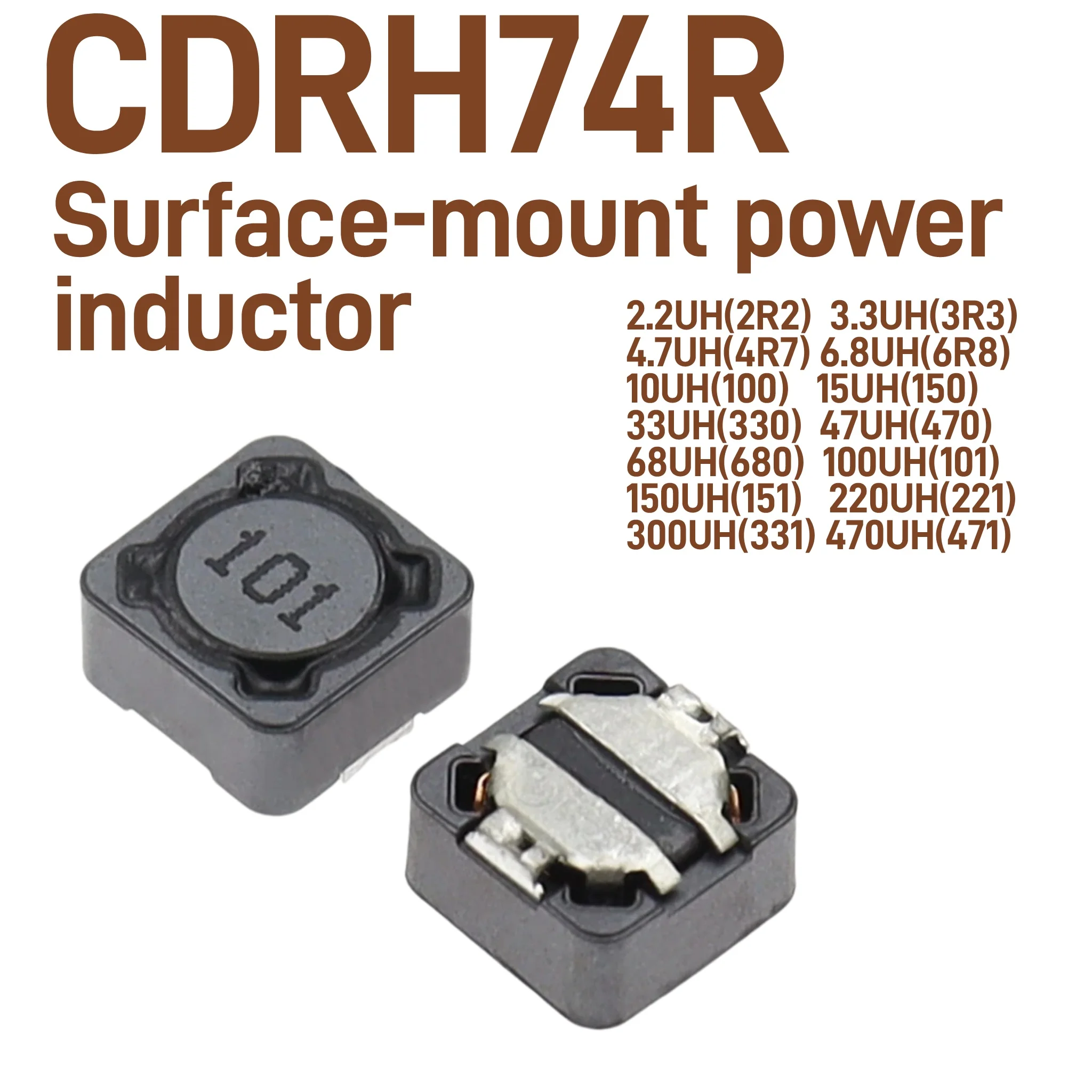 10/30PCS CDRH74R SMD Power Inductor 7*7*4mm, 2.2uH~680uH Optional Shielded Chip Inductor For PCB Power Supply