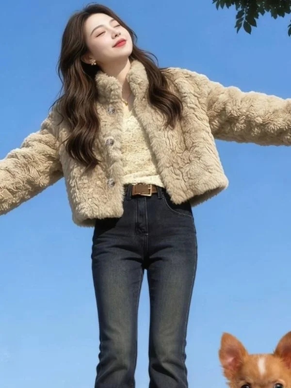 

Утепленная женская куртка из искусственного меха норки с воротником-стойкой, теплая верхняя одежда, новинка зимы 2025, модный топ от китайского бренда