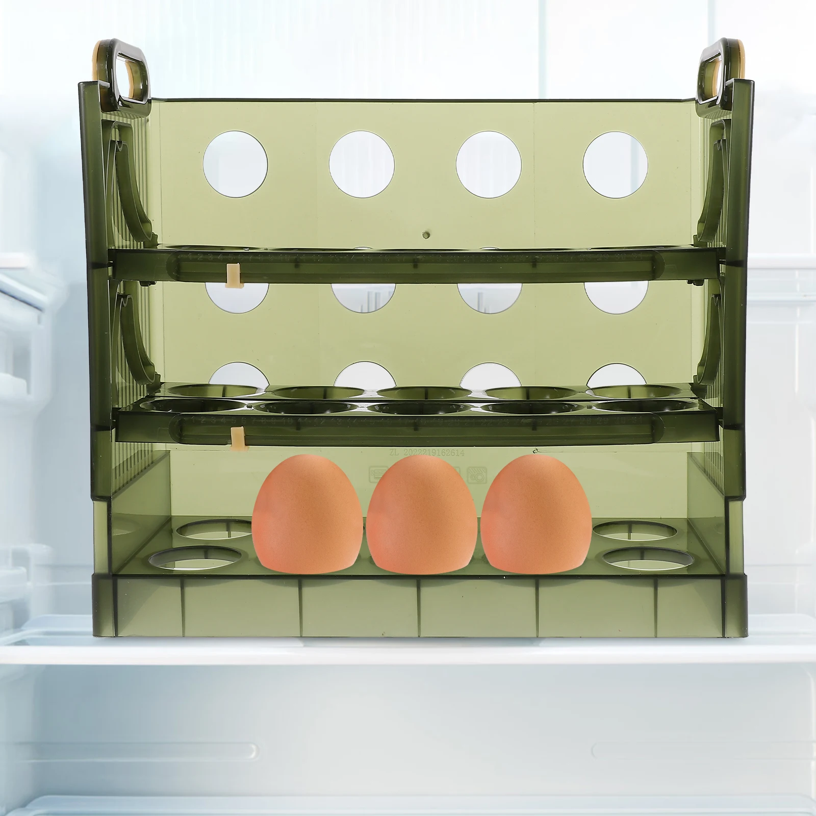 

Egg Storage Box Large Capacity Multi Layers Plastic Tray ganizer Compact Design Easy Clean Refrigerator Kitchen Freezer Fridge
