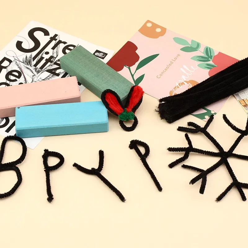 100個入り カラフル ツイストロッド シェニールステム ウールルート ふわふわ バー 鉄線 DIY 手芸 ツイストバー デコレーション