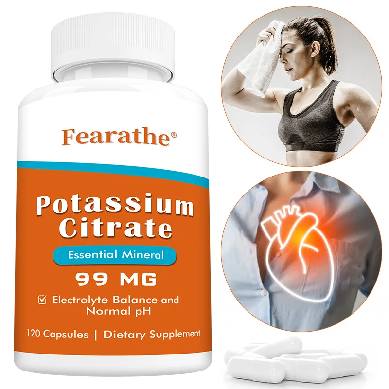 Fearathe Supplements, Potassium Citrate, Essential Mineral, Maintains Acid-Base Balance