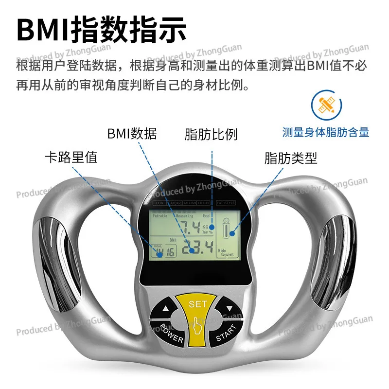 Handheld Body Fat Analyzer - Bmi & Body Composition Monitor - Quick & Smart Body Fat Measurement