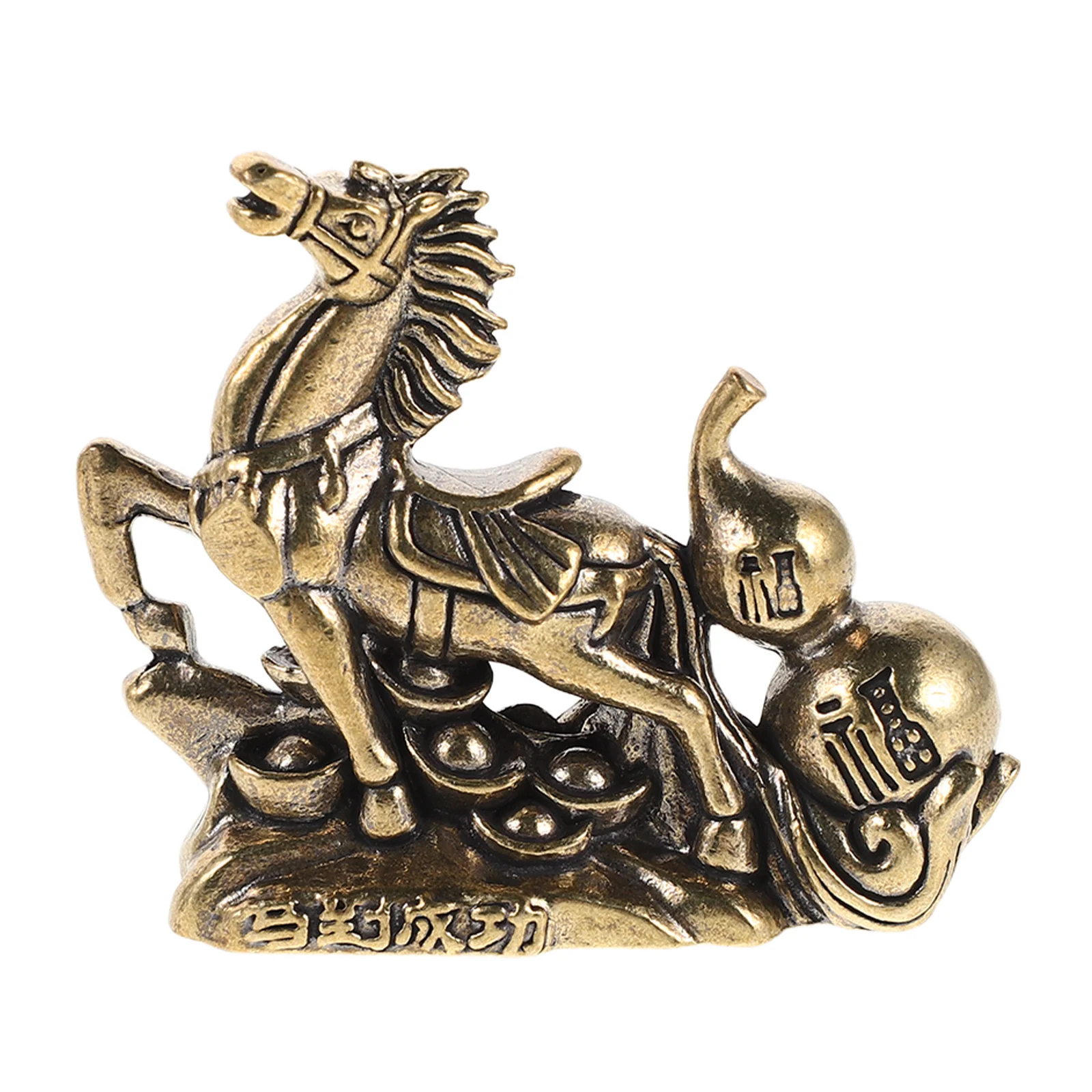 قطعة فنية على شكل حصان معدني صغير من النحاس الصلب السنة الصينية الجديدة 2026 رمز محظوظ تمثال حصان فنغ شوي لرف غرفة المعيشة وسطح المكتب #1