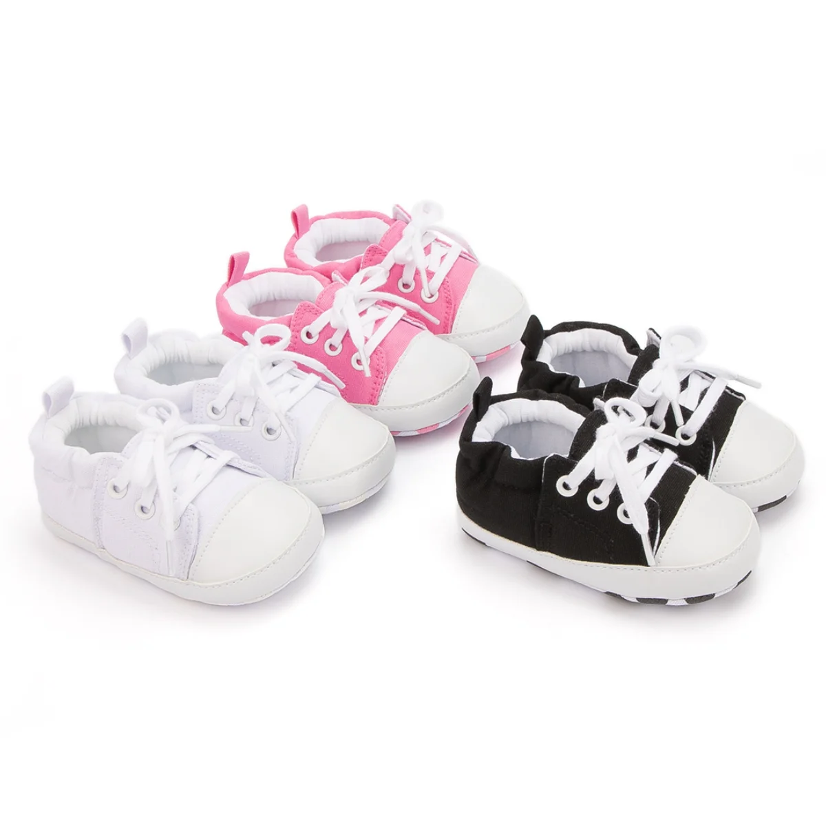 

Boys Girls Shoes Baby Classic Canvas Casual Sneakers Toddler Cotton Soft Anti-slip Flat Sole Lace Up First Walkers 3-colors