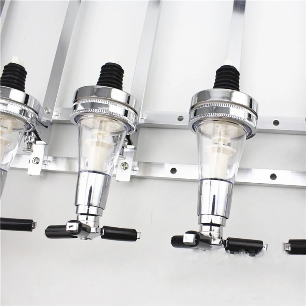 Wall-mounted alcohol dispenser,6 bottles of alcohol dispenser, bar cocktail mixer rack.