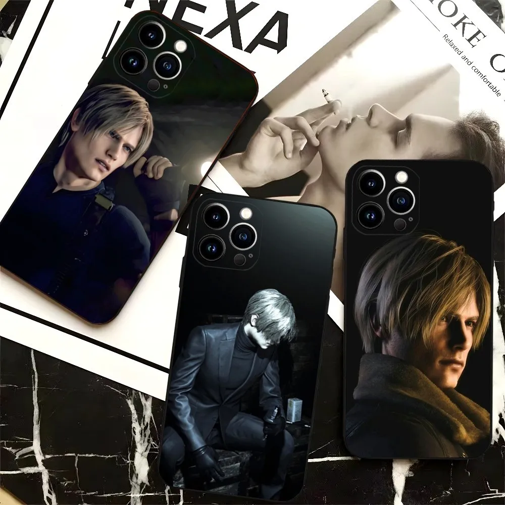 Leon Kennedy Resident Evil 4  Phone Case For iPhone 16,15,14,13,12,Pro,Max,11,7,8,Plus,XR,XS Max Shockproof Silicone Soft Shell