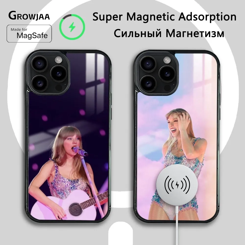 T-Taylor SwiftS Singer Lover Phone Case For IPhone 16 15 14 13 12 11 Pro Max Plus Mini Magsafe Mirror Wireless Magnetic Funda