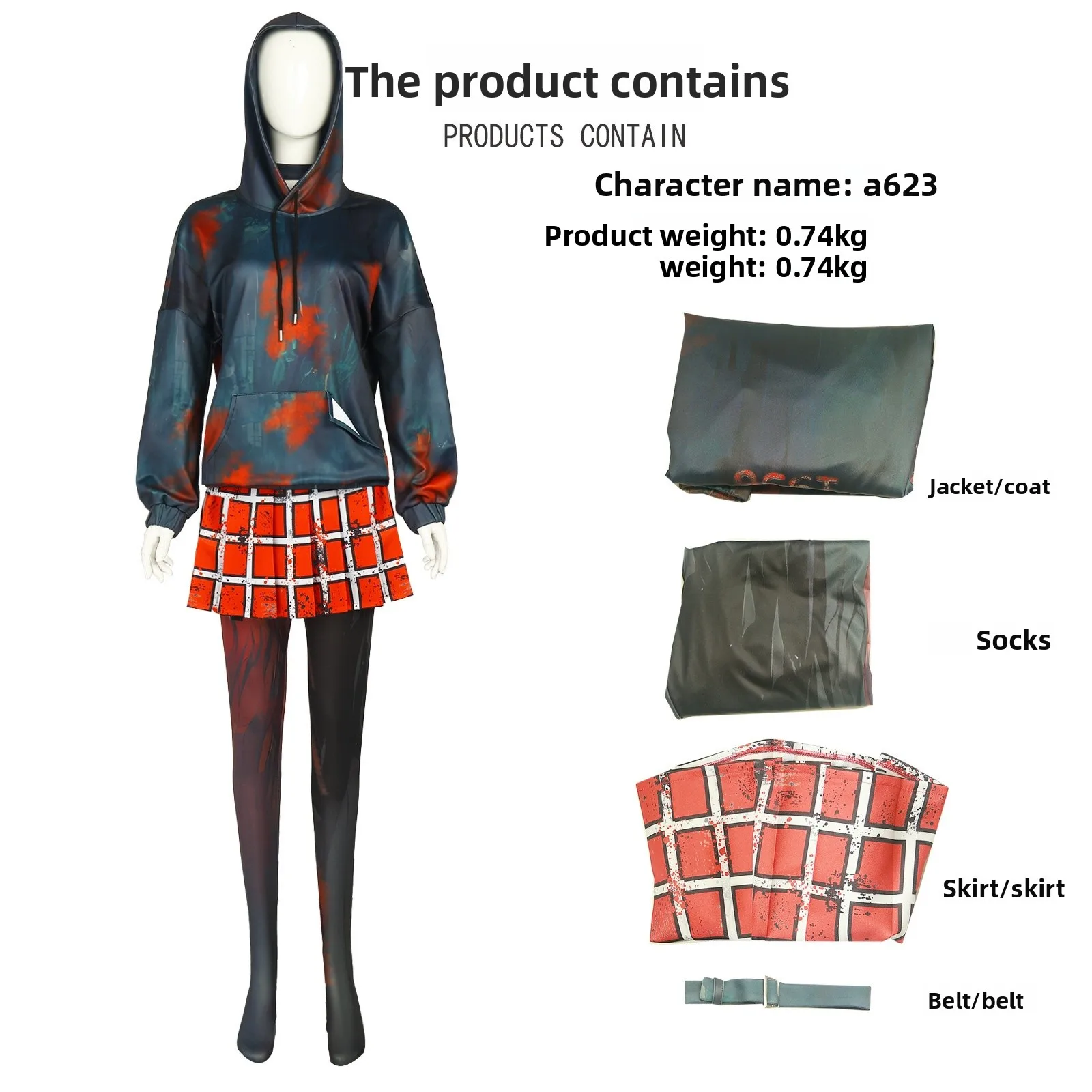 

Набор для косплея на Хэллоуин, костюм «Гра n of the Dead Suzy», традиционная китайская одежда, женская модная весна 2024, высокий прощ...