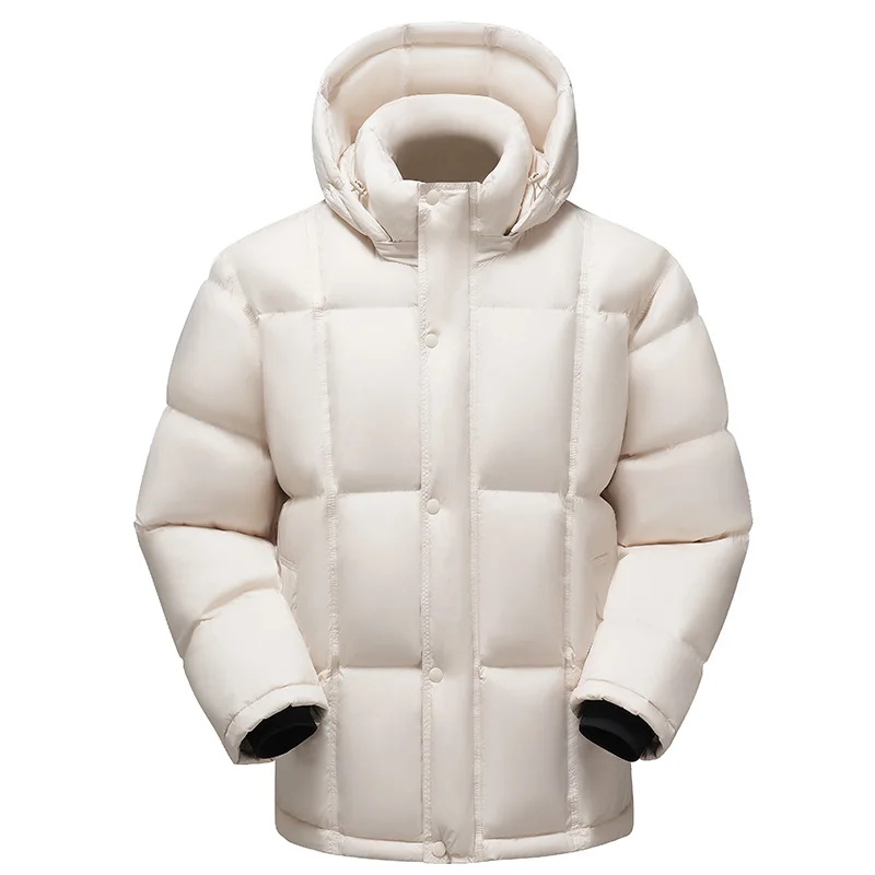 

Men's Thickened White Duck down Jacket 2026 New Style Sporty College Vibe Fashionable Outerwear Urban Casual City Life