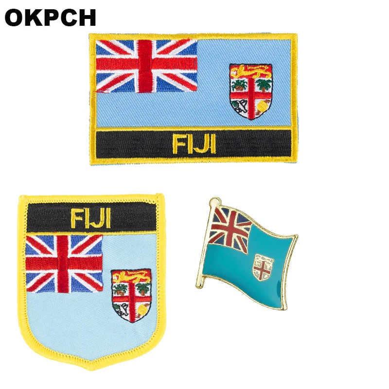 Fiji flag patch badge 3pcs a Set Patches for Clothing DIY Decoration PT0060-3