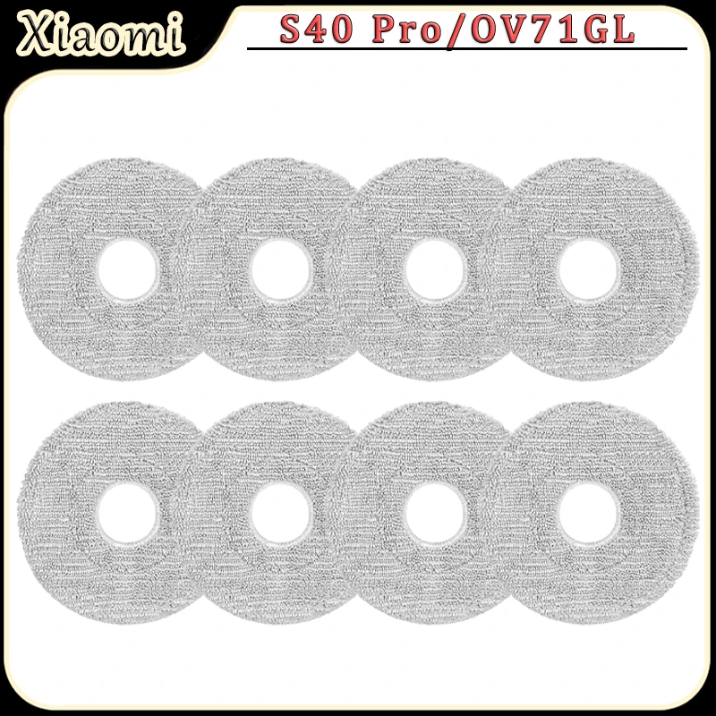 Kit de acessórios de substituição para pano de esfregão compatível com o aspirador robô Xiaomi S40 Pro/OV71GL, 8 peças de pano de esfregão