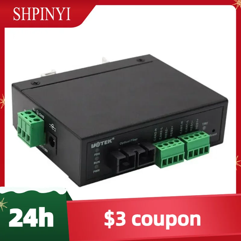 New UOTEK CAN2.0 100M Fiber to 2 port CAN BUS Ethernet Converter High-performance Canbus Adapter UT-6502SM-SC