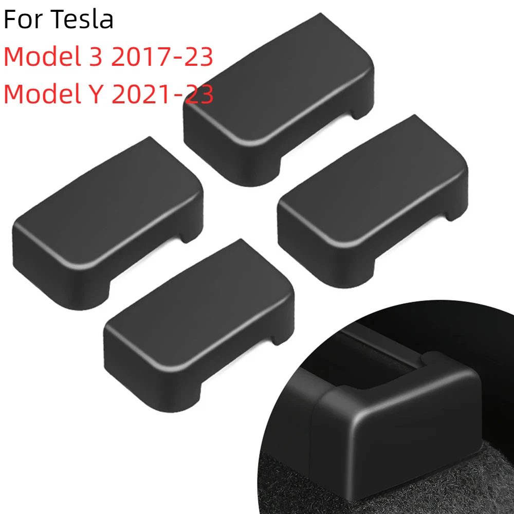 

​For Tesla Model 3 2017-2023 Model Y 2021-2023 Rear Seat Slide Rail Soft Rubber Plug Protection Car Interior Accessories 4pcs