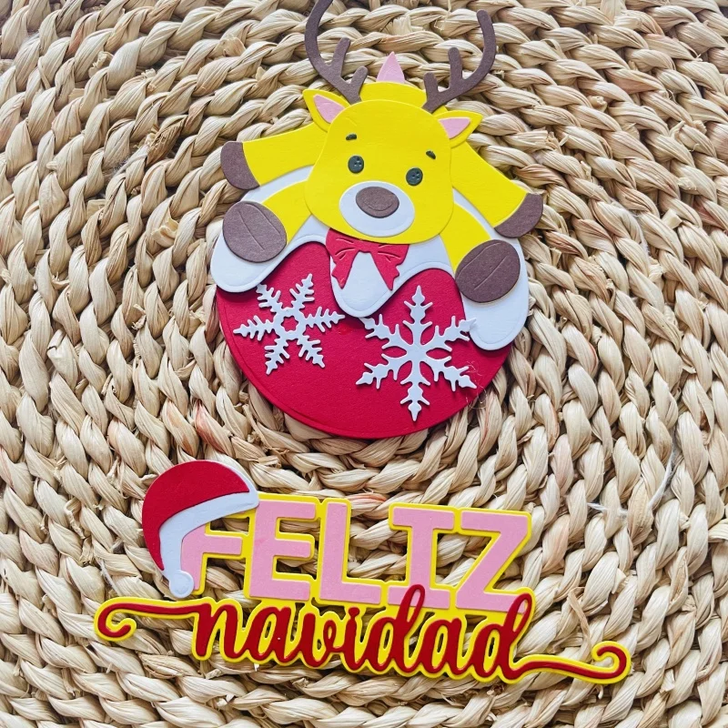 spanish feliz navidad christmas deer die Metal Cutting Dies DIY Scrapbook Paper Cards Embossing Craft Die Cut handmade craft