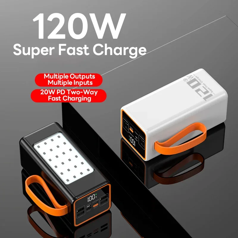 Imagem -03 - Banco de Potência de Carregamento Super Rápido com Grande Capacidade 120w 200000mah Luz Led Externa Adequado para Iphone Xiaomi Samsung Novo