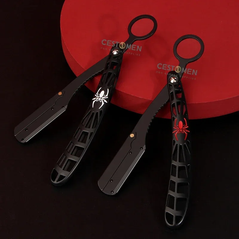 Профессиональная Безопасная бритва нового типа с прямыми краями из нержавеющей стали, держатель для парикмахерских ножей для удаления волос, складные инструменты для бритья