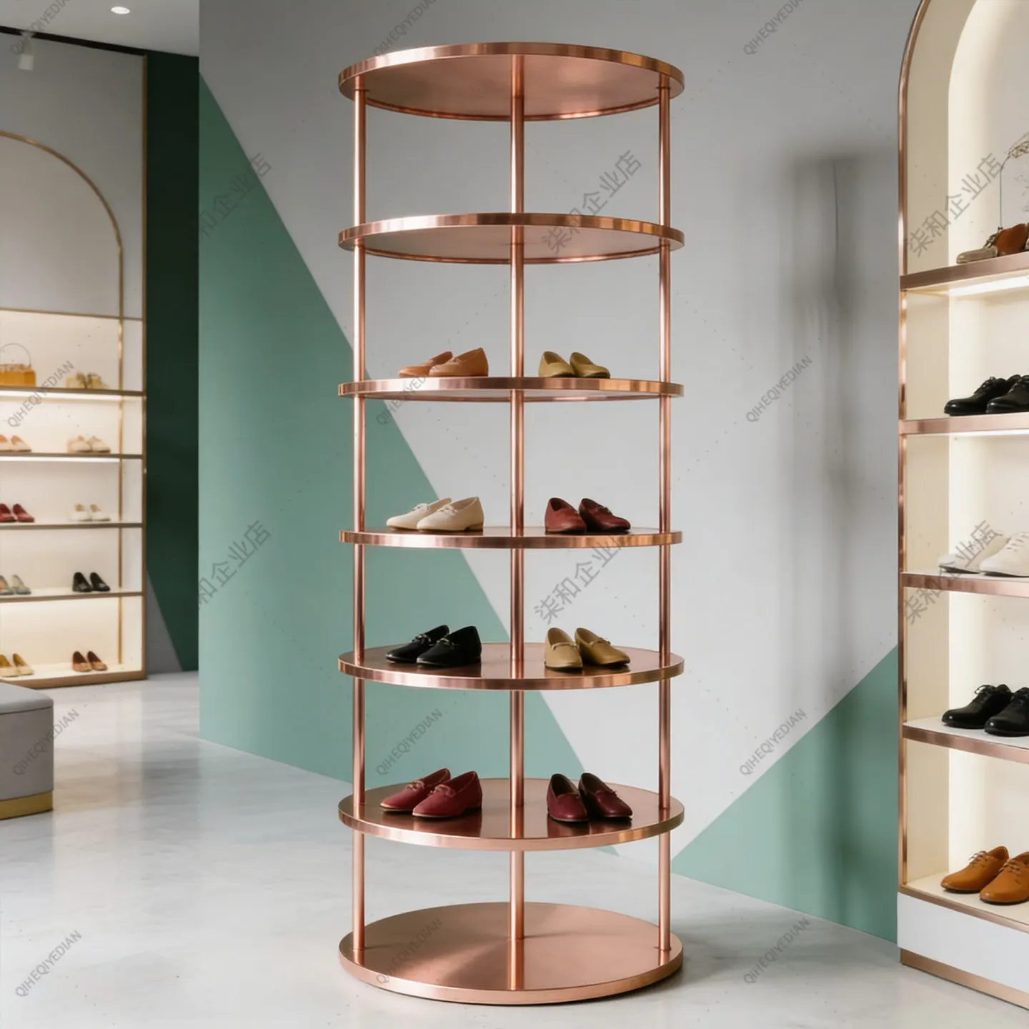 Shoe store shoe rack stainless steel shoe cabinet clothing store bag display rack floor-to-ceiling display rack