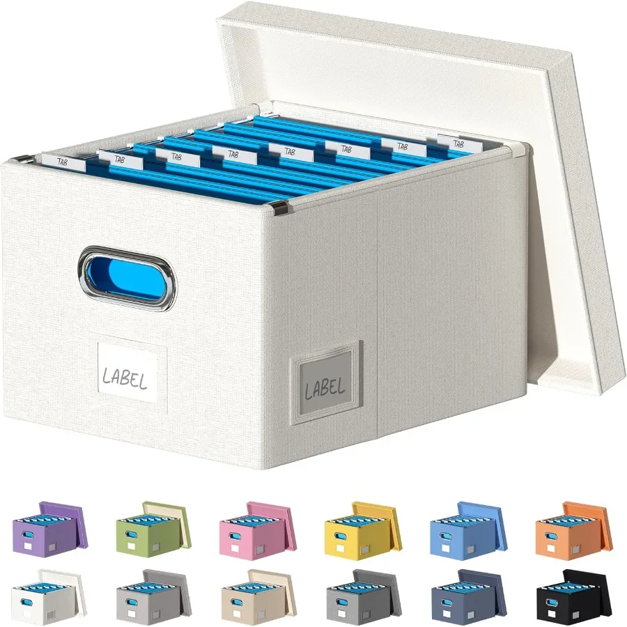 

File Organizer Collapsible Storage Box for Office File Box with Lids Document Organizer for Office and Home Easy Slide Durable