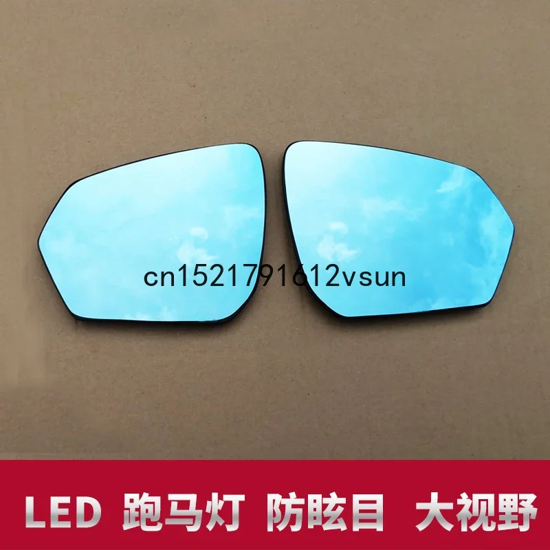 For Chevrolet Equinox 2017-20 LED Heating Large Field Blue Rearview Mirror Anti Dazzle Wide Angle Reversing Mirror