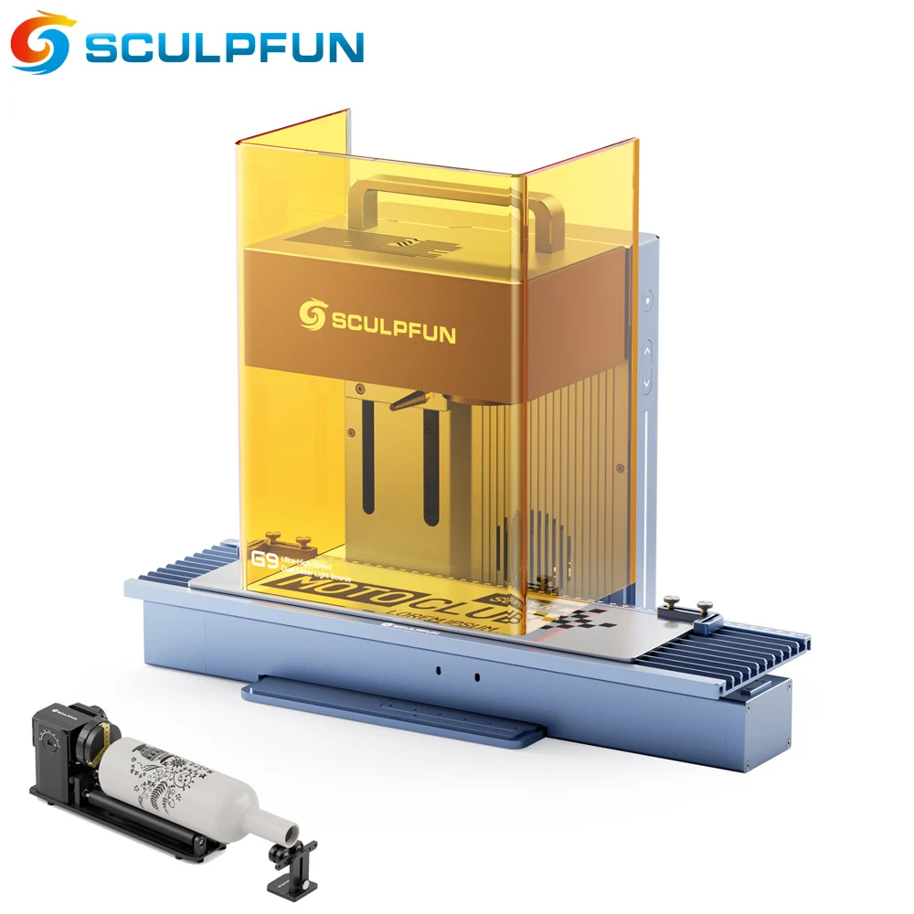 

SCULPFUN G9 Dual Laser Cutter Engraver Industrial Grade Engraving 2-In-1 Laser Marking Machine With Roller for Jewelry Ring