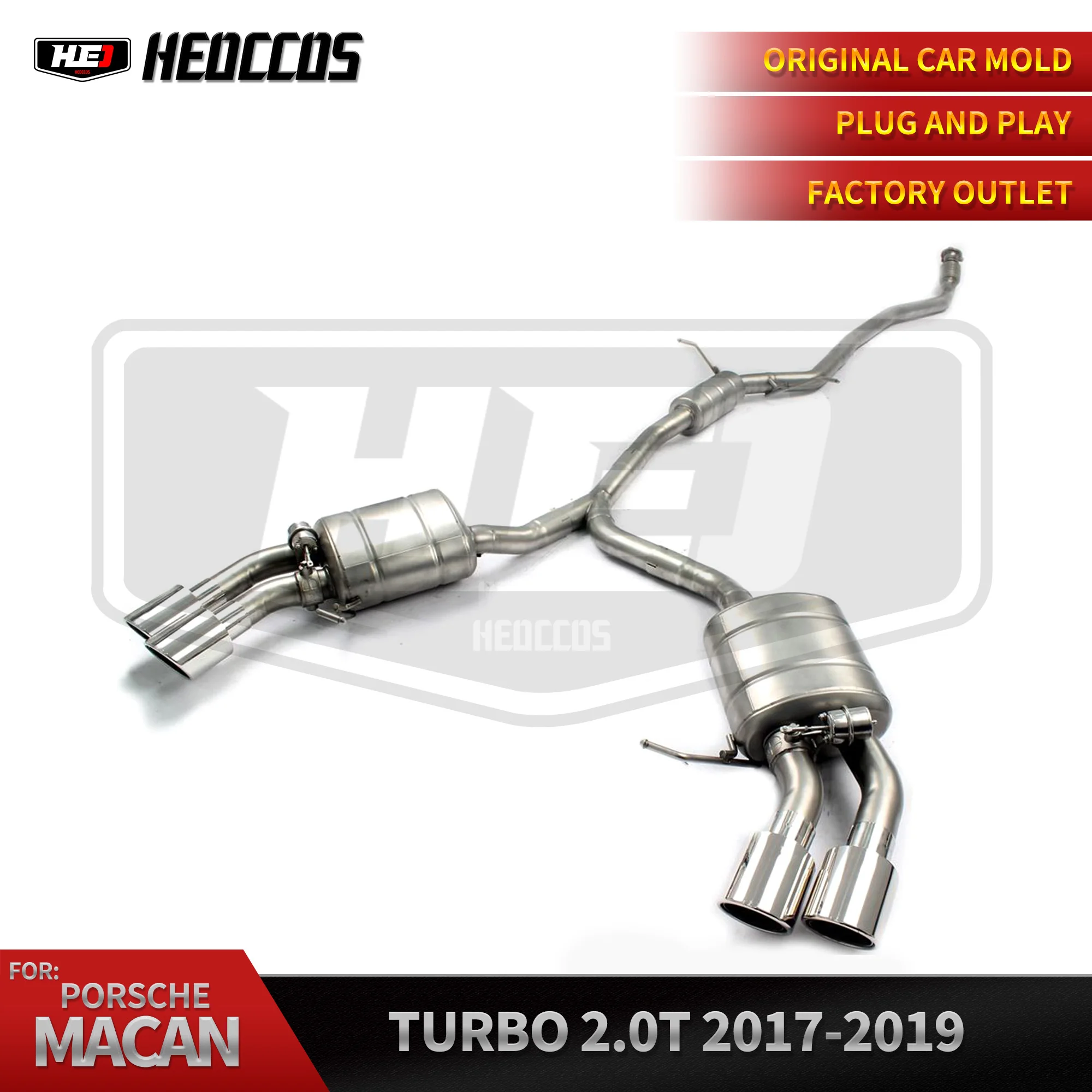 

HEO Muffler Catback For Porsche Macan Turbo 2.0T 2017-2019 Stainless Steel Exhaust Pipes Vacuum Valve Auto Exhaust