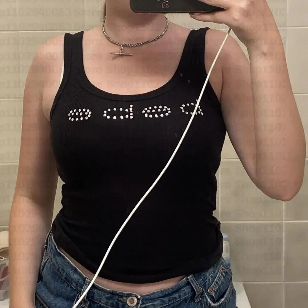 

2025 new summer sleeveless vest letter printed Gothic crop top sleeveless hot street wear punk Y2K baby T-shirt short sleeved